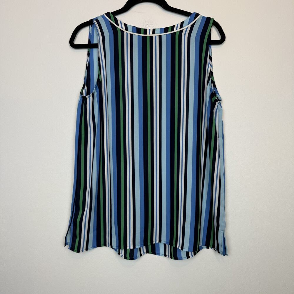 Loft striped chiffon blouse medium officewear sleeveless workwear